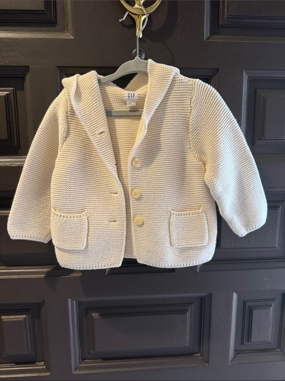 GAP Cream Knit Hooded Cardigan Jacket